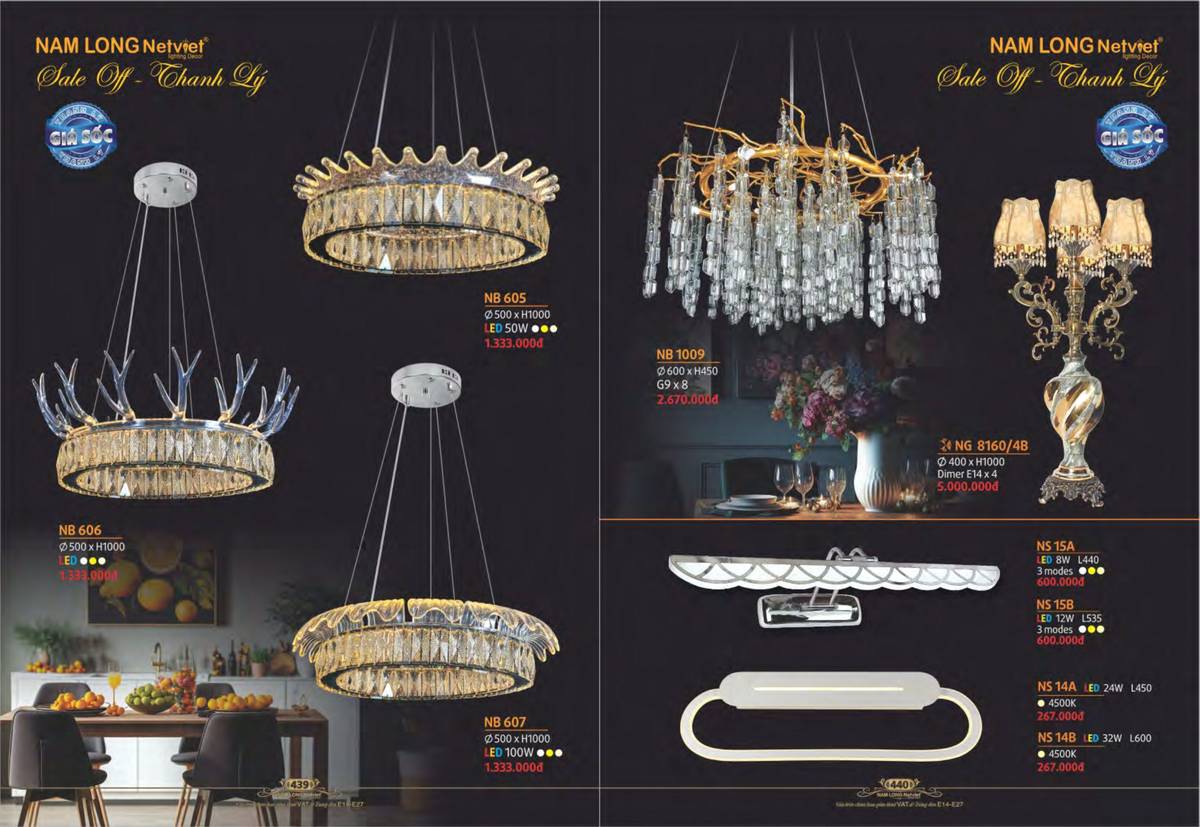 Đèn trang trí NAM LONG Catalogue và Bảng giá tại Bình Dương /Page 114